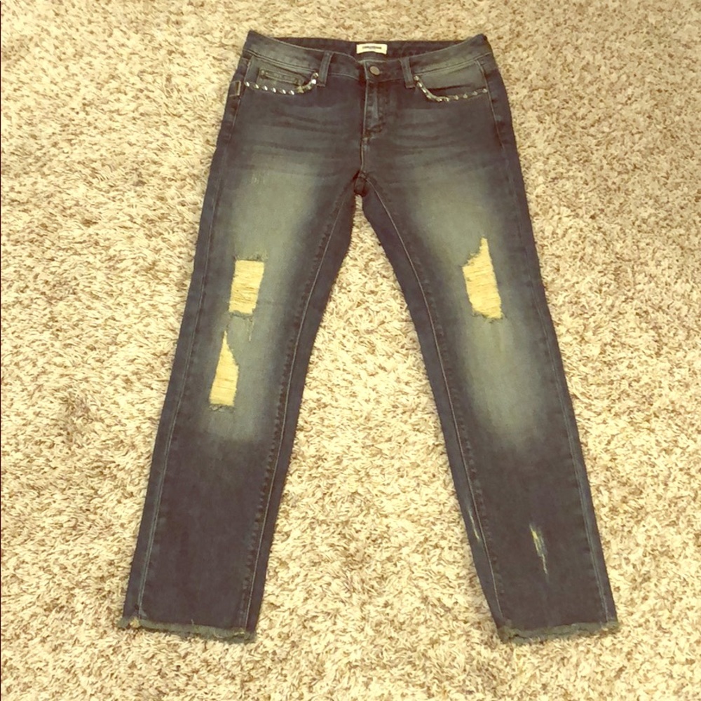Zadig & Voltaire Distressed Studded Straight Jeans